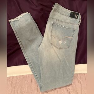 American Eagle Distressed Light Wash Jeans